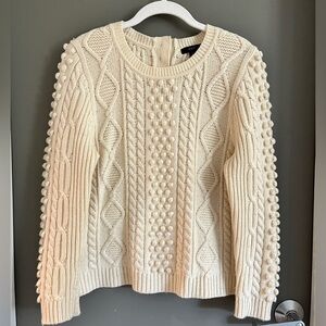 J Crew / Fisherman’s Cable Knit Sweater / Cream / Size M